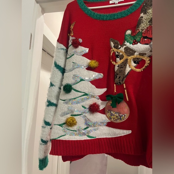 Hooked Up Giraffe Holiday Sweater - Picture 4 of 8